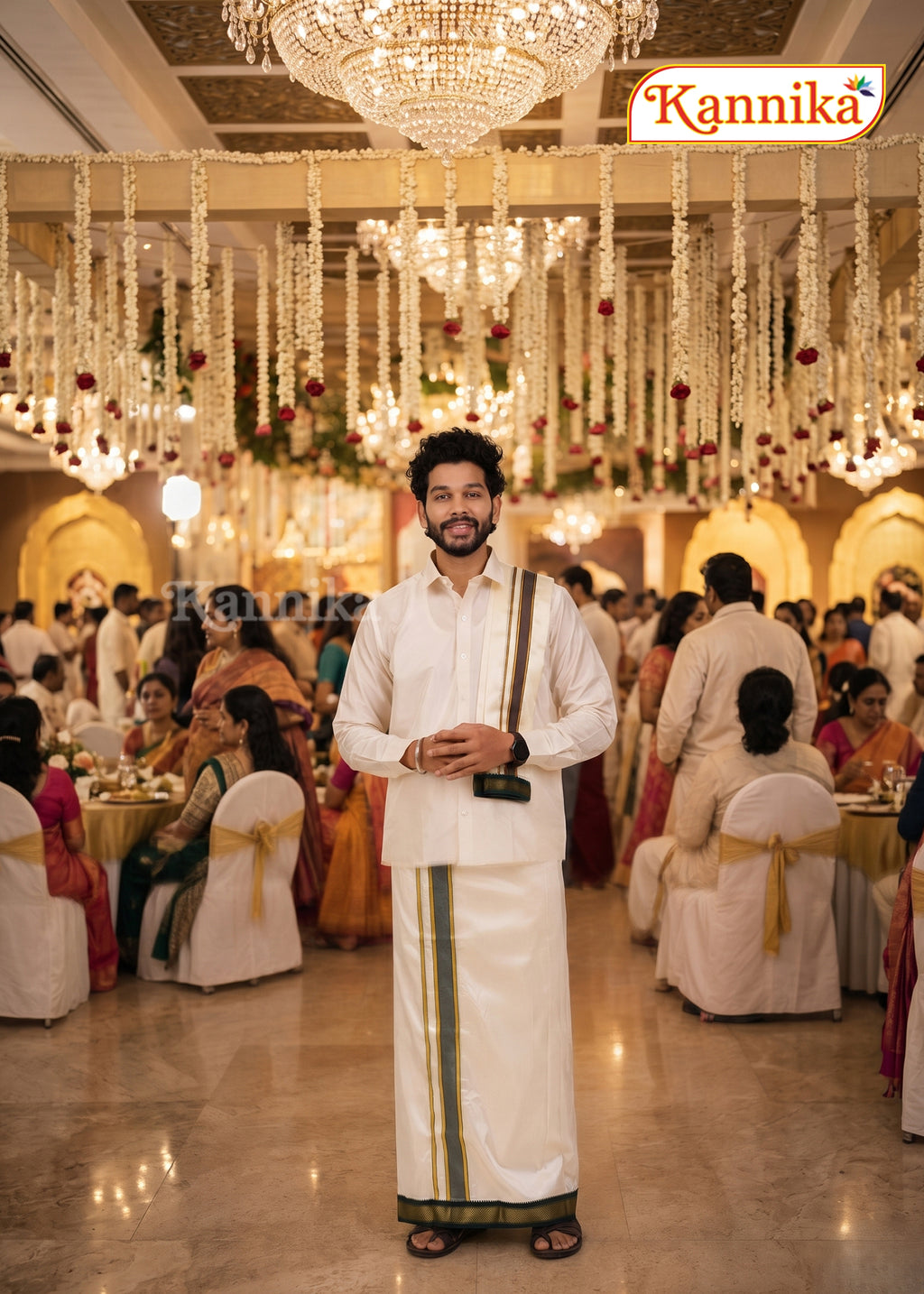 Korvai Silk Dhoti 5 Kan a ethnic wear for men | kannika