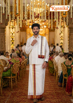 Korvai Silk Dhoti 13Kan a ethnic wear for men | kannika
