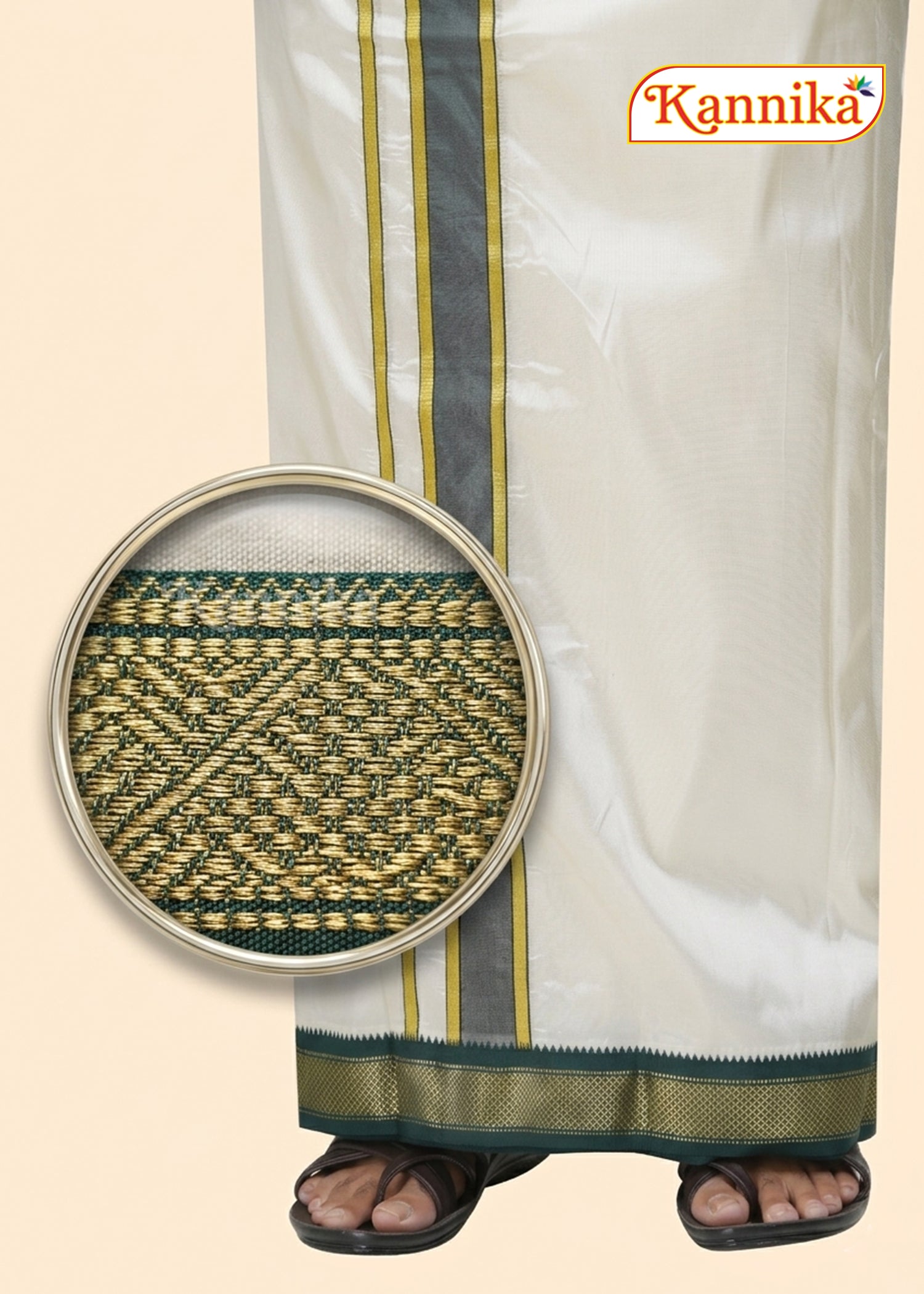 Korvai Silk Dhoti 11Kan a traditional attire | kannika