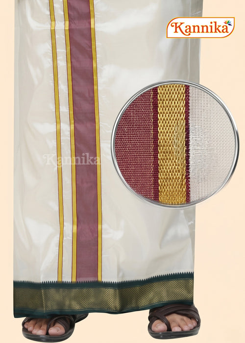 Korvai Silk Dhoti 9 Kan a ethnic wear for men | kannika
