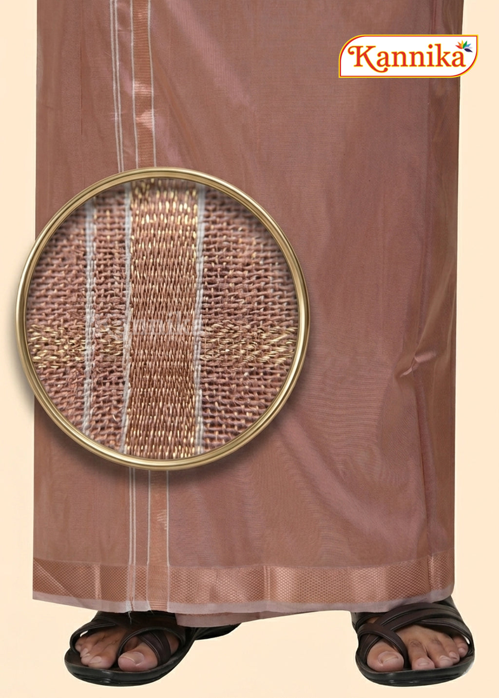 Mappillai Dhoti Suit Sets For Wedding Art Silk coper copper