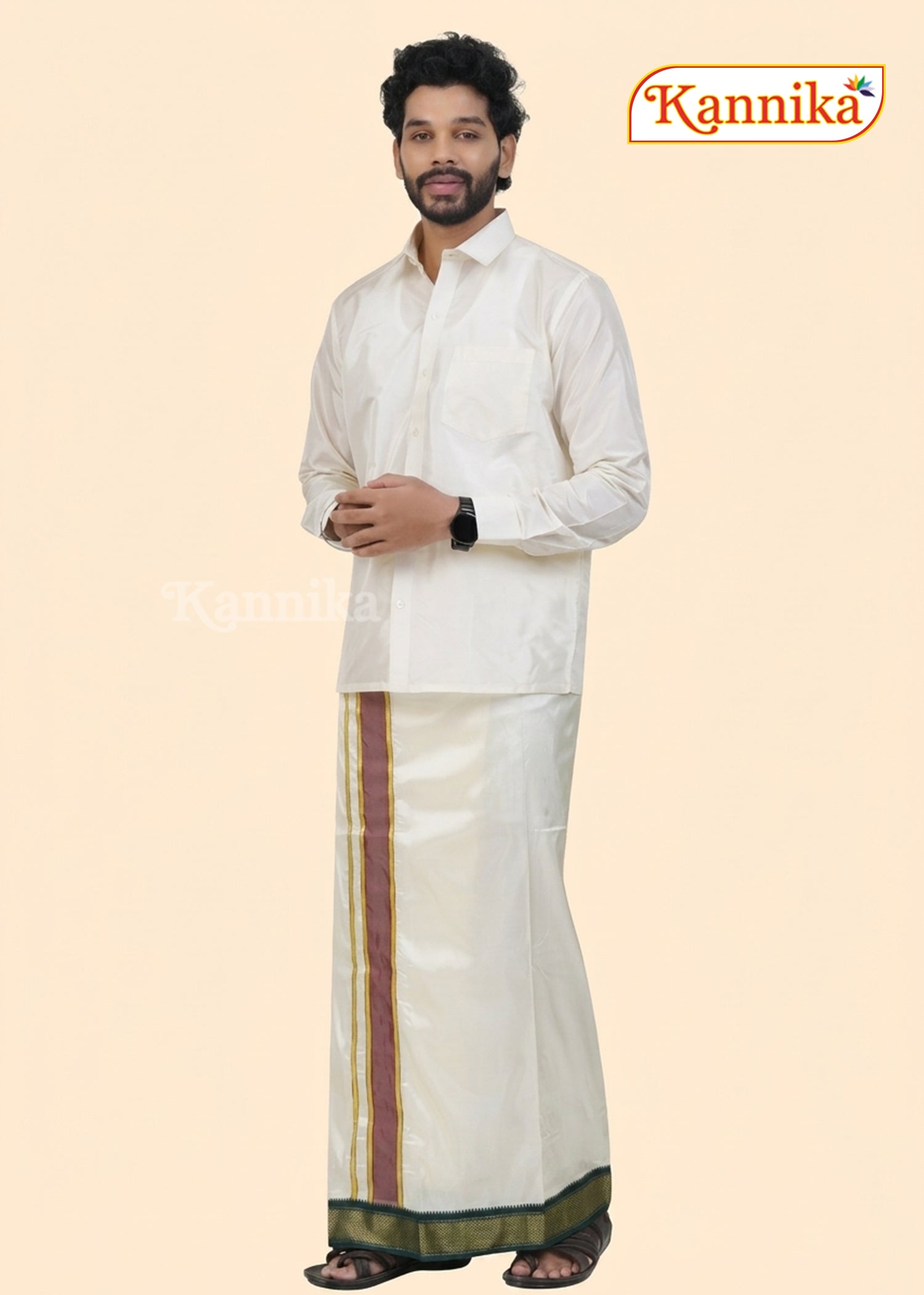 Korvai Silk Dhoti 7 Kan a ethnic wear for men | kannika