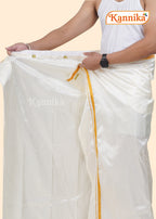 Ottiko Kattiko Dhoti | 2 Inch Jari Dhoti | Velcro Silk Mix Dhoti