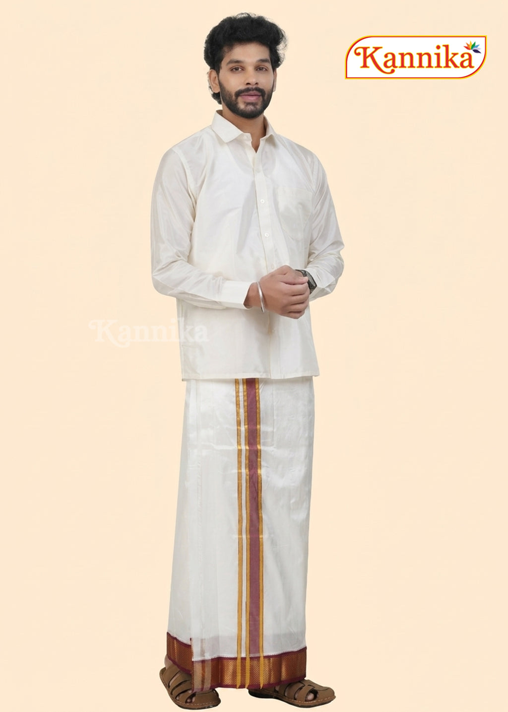 Korvai Silk Dhoti 13Kan a ethnic wear for men | kannika