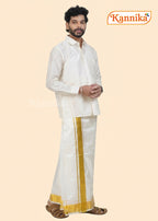 Ottiko Kattiko Dhoti | 3 Inch Jari Dhoti | Velcro Silk Mix Dhoti