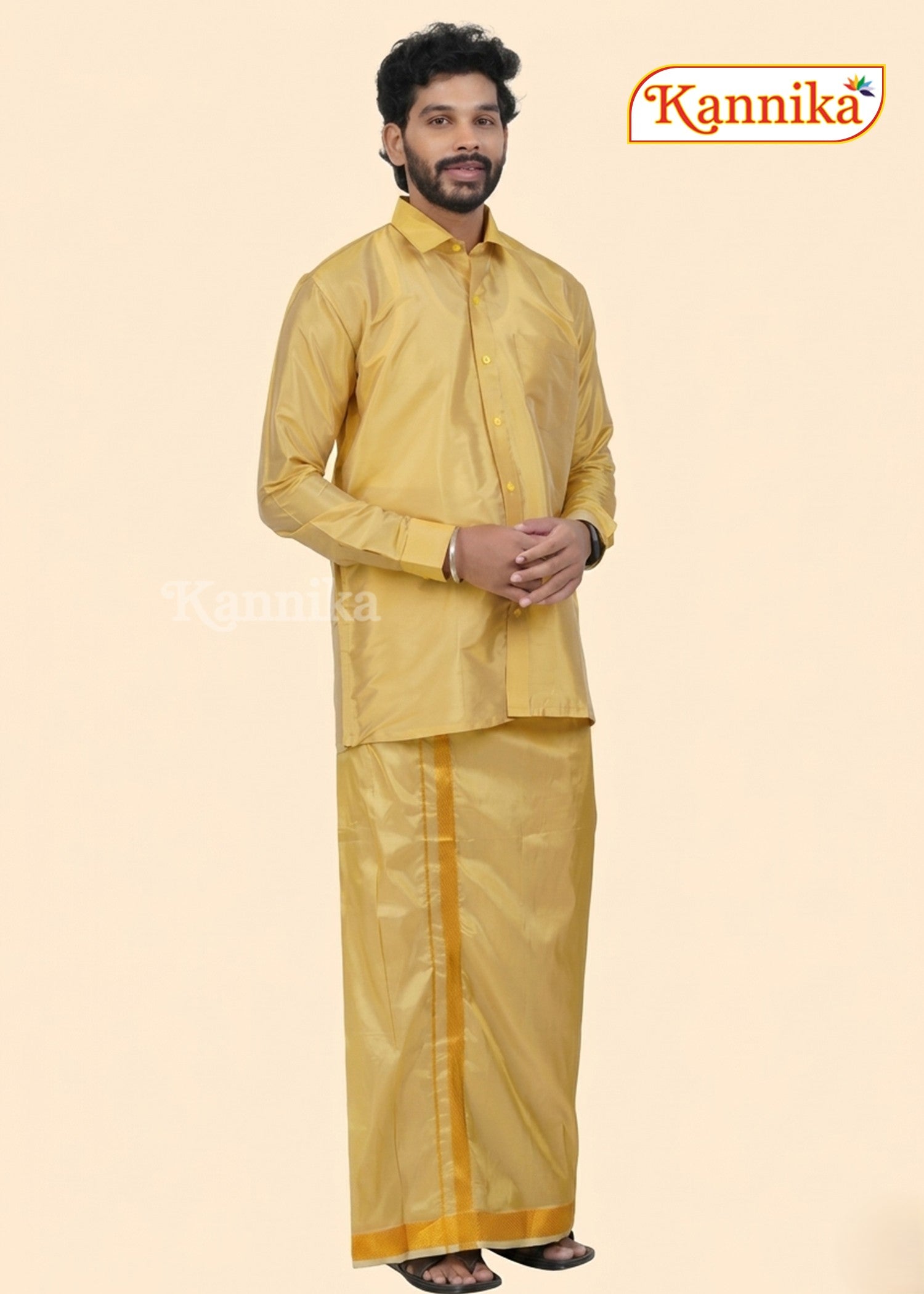 Mappillai Dhoti Suit Sets For Wedding Art Silk sandal