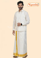Ottiko Kattiko Dhoti | 5 Inch Jari Dhoti | Velcro Silk Mix Dhoti