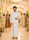 Ottiko Kattiko Dhoti | 2 Inch Jari Dhoti | Velcro Silk Mix Dhoti