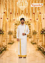 Ottiko Kattiko Dhoti | 4 Inch Jari Dhoti | Velcro Silk Mix Dhoti