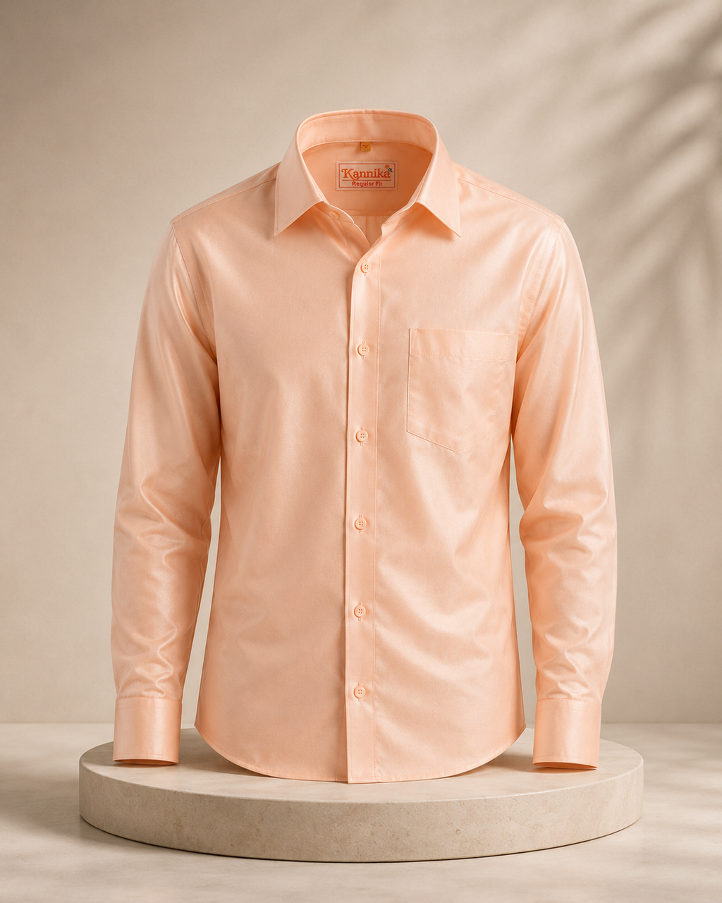 Premium Men's Cotton Shirt – Regular Fit | Full Sleeve | Comfortable Everyday Wear-orange