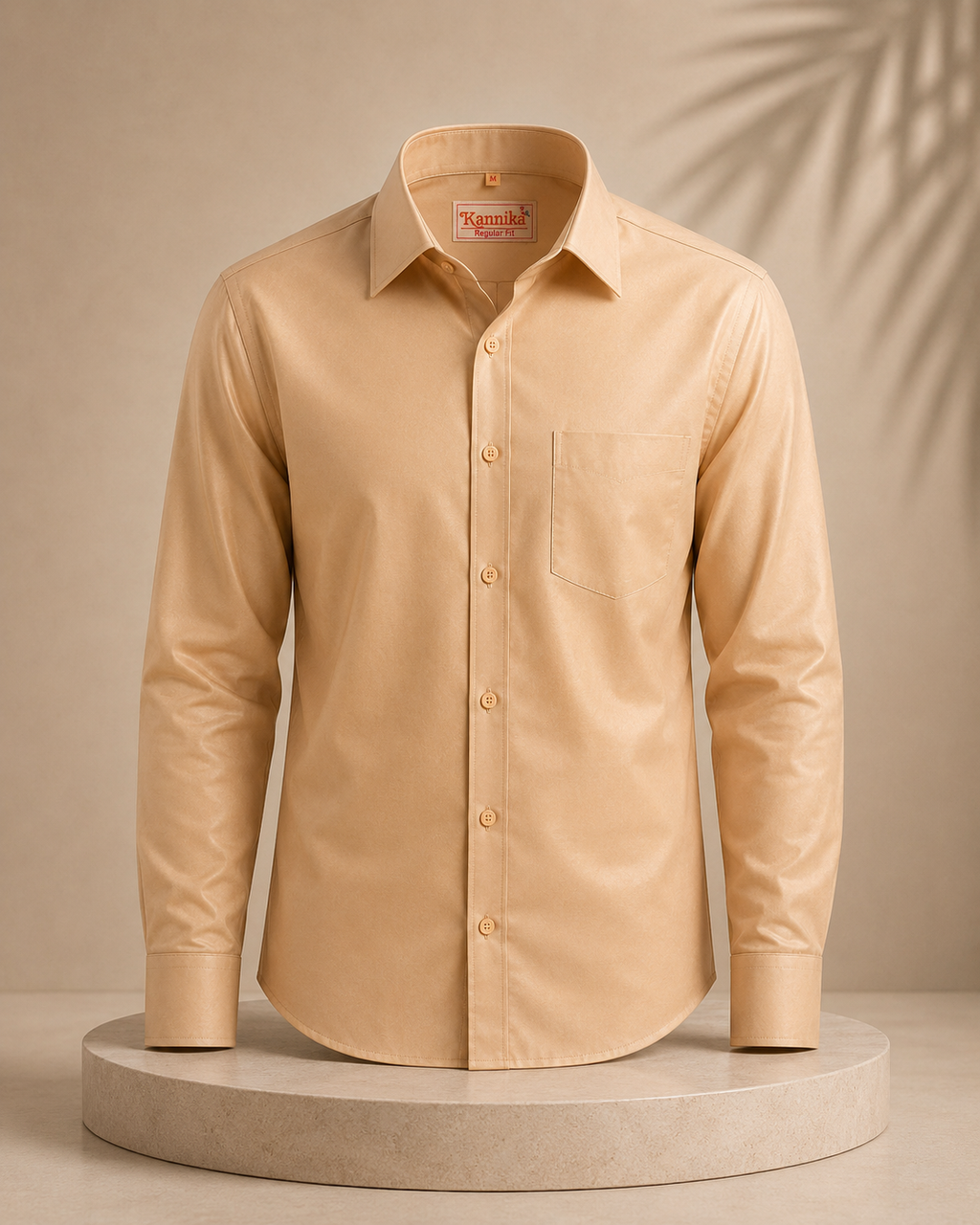 Premium Men's Cotton Shirt – Regular Fit | Full Sleeve | Comfortable Everyday Wear | Beige