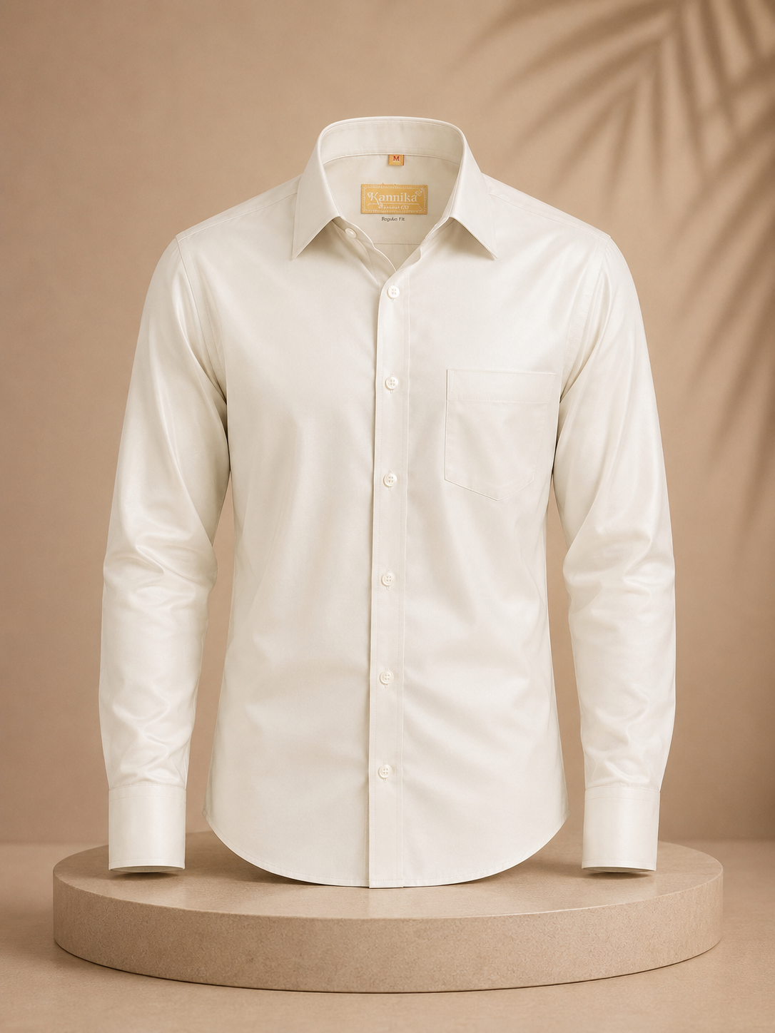 Premium Men's Cotton Shirt – Regular Fit | Full Sleeve | Comfortable Everyday Wear | White